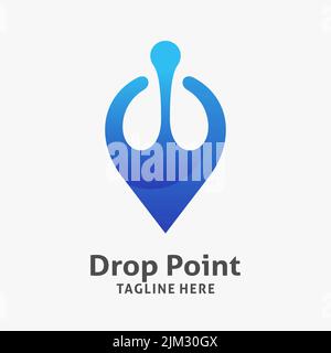 Logo mit „Drop Place Point“-Logo Stock Vektor