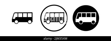 Bus-Symbol eingestellt. Bus-Vektor-Symbol Stock Vektor