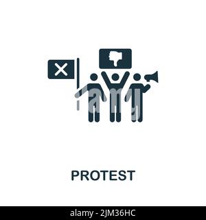 Protestsymbol. Monochromes einfaches Zeilensymbol für Vorlagen, Webdesign und Infografiken Stock Vektor