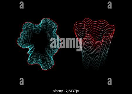 Abstrakte blaue digitale Equalizer-Anzeigen. Schallwellen-Illustration auf einem dunklen Hintergrund.Voice Graph Meter oder Audio-elektronische Tracks.Vector horizonta Stock Vektor