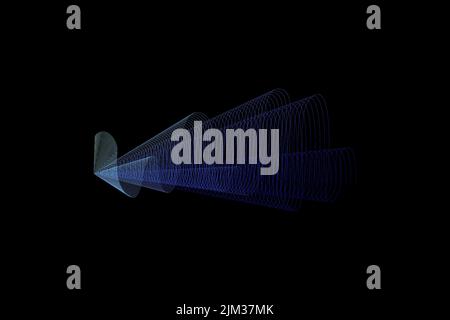 Abstrakte blaue digitale Equalizer-Anzeigen. Schallwellen-Illustration auf einem dunklen Hintergrund.Voice Graph Meter oder Audio-elektronische Tracks.Vector horizonta Stock Vektor