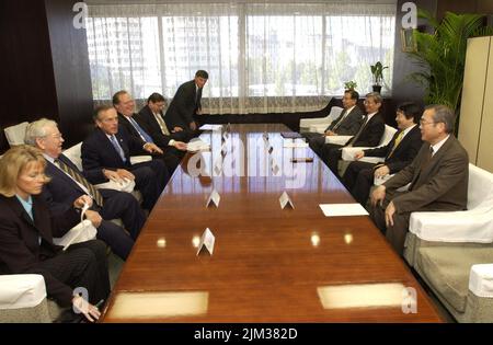 Büro des Sekretärs - FOTOS MIT SEKRETÄR DONALD EVANS AUS JAPAN Stockfoto