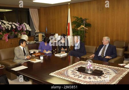 Büro des Sekretärs - FOTOS MIT SEKRETÄR DONALD EVANS AUS JAPAN Stockfoto