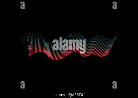 Abstrakte blaue digitale Equalizer-Anzeigen. Schallwellen-Illustration auf einem dunklen Hintergrund.Voice Graph Meter oder Audio-elektronische Tracks.Vector horizonta Stock Vektor