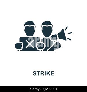 Schlagsymbol. Monochromes einfaches Zeilensymbol für Vorlagen, Webdesign und Infografiken Stock Vektor