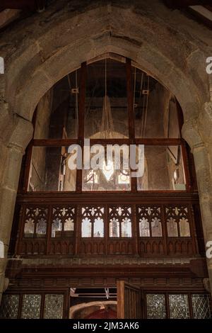 Innenraum von St. Crewenna (KIRCHE VON SAINT CREWEN), Crowan, Cornwall Stockfoto