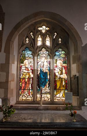 Innenraum von St. Crewenna (KIRCHE VON SAINT CREWEN), Crowan, Cornwall Stockfoto