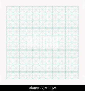 Arbeitsmappe zum Schreiben von Hieroglyphen. Liniertes Papier zum Drucken. Geometrisches Muster für die Schule. Realistisches liniertes Papier. Simulator zum Schreiben von Chinesisch Stock Vektor