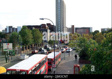 Luftaufnahme von der Lewisham Station, Blick Richtung Süden, in Richtung Old Roundabout, vor dem Gate Way Development Stockfoto