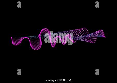 Abstrakte blaue digitale Equalizer-Anzeigen. Schallwellen-Illustration auf einem dunklen Hintergrund.Voice Graph Meter oder Audio-elektronische Tracks.Vector horizonta Stock Vektor