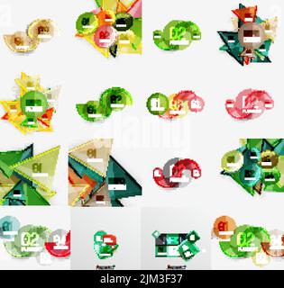 Moderne geometrische Gestaltung Temlates für universelle Diagramme, Präsentation Banner, Optionen und Workflow-Layouts. Vektor-illustration Stock Vektor