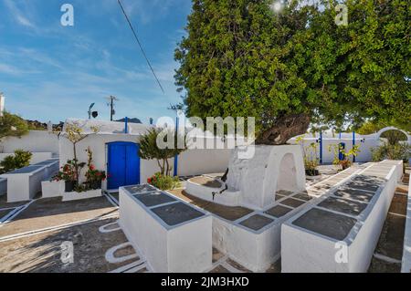 Ios, Griechenland. 20. September 2010: Das orthodoxe Kloster von Agios Ioannis Kalamos auf der wunderschönen Insel iOS Stockfoto