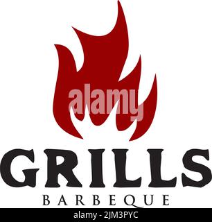 Grill Restaurant Icon Logo Design Inspiration Vektor Vorlage Stock Vektor