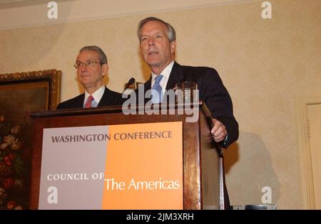 Büro des Sekretärs - PRÄSENTATION VON SEKRETÄR DONALD EVANS VOR DEM RAT DER VEREINIGTEN STAATEN Stockfoto