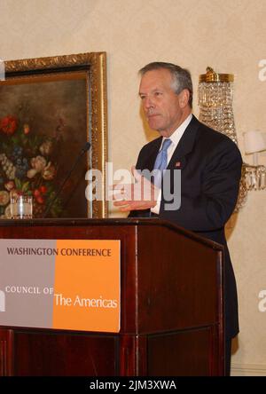 Büro des Sekretärs - PRÄSENTATION VON SEKRETÄR DONALD EVANS VOR DEM RAT DER VEREINIGTEN STAATEN Stockfoto