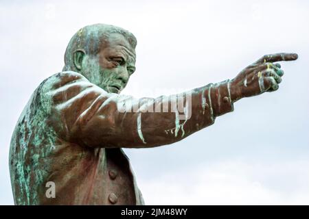 Virginia Hampton University historischer Campus, College-Schule Black Blacks Minderheit, Booker T. Washington Statue, Pädagoge Redner Autor Mann Wahrzeichen Stockfoto