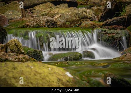 Plomnica Bach in der Nähe von Karpacz Stadt im Frühjahr bald frischen Morgen Stockfoto