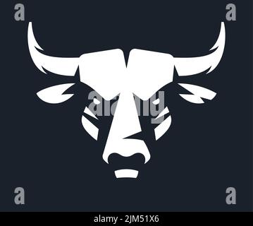 Stierkopf-Vektorgrafik in schwarz-weißen Farben Stock Vektor