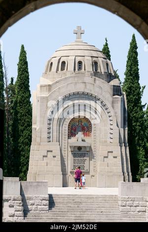 Serbische Gedenkstätte, Militärnekropole Zeitenlik, Thessaloniki, Mazedonien, Nordostgriechenland Stockfoto