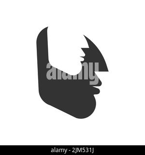 Alter Ego-Logo. Zwei männliche Profile, menschlicher Kopf. Psychologie-Ikone, Dualismus-Konzept Stock Vektor