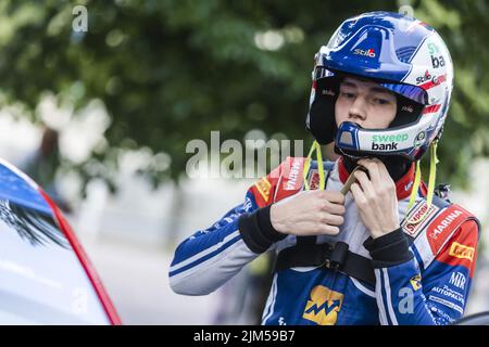 Jyvaskyla, Finnland - 04/08/2022, PAJARI Sami (FIN), Ford Fiesta Rally3, Portrait während der Rallye Finnland 2022, 8. Runde der WRC World Rally Car Championship 2022, vom 4. Bis 7. August 2022 in Jyvaskyla, Finnland - Foto: Nikos Katikis/DPPI/LiveMedia Stockfoto