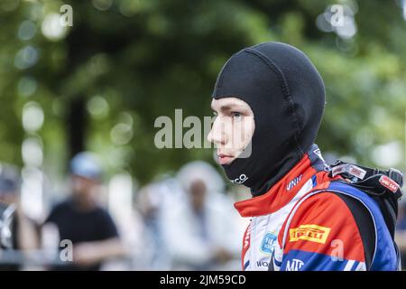 Jyvaskyla, Finnland - 04/08/2022, PAJARI Sami (FIN), Ford Fiesta Rally3, Portrait während der Rallye Finnland 2022, 8. Runde der WRC World Rally Car Championship 2022, vom 4. Bis 7. August 2022 in Jyvaskyla, Finnland - Foto: Nikos Katikis/DPPI/LiveMedia Stockfoto