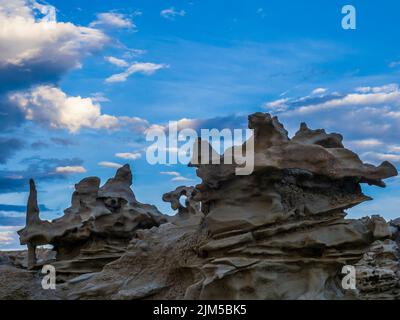 Felsformationen, Fantasy Canyon in der Nähe von Vernal, Utah. Stockfoto