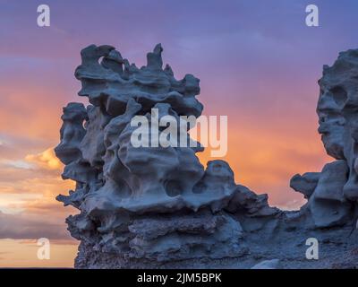 Felsformationen, Fantasy Canyon in der Nähe von Vernal, Utah. Stockfoto