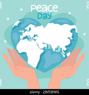 Peace Day Schriftzug Stock Vektor