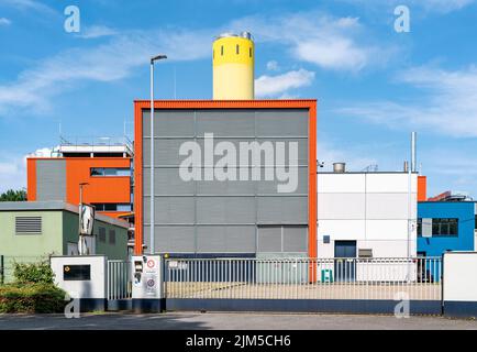 Heizkraftwerk Hiltrop, der Stadtwerke Bochum, erdgasbetriebenes Heizkraftwerk, das als Gas-und-Dampf-Kombikraftwerk gebaut ist, das Kraftwerk verkauft Stockfoto