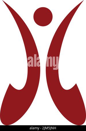 Human Charakter Logo Design Symbol Vektor Vorlage Stock Vektor