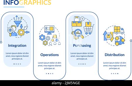 Infografik zu Elementen des Rechtecks für das Supply Chain Management Stock Vektor