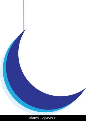 Eine Vektordarstellung eines blauen Halbmonds auf weißem Hintergrund Stock Vektor