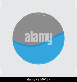 Ein rundes Logo mit grauer und blauer Farbe .Vektorgrafik. Stock Vektor