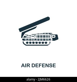 Air Defense-Symbol. Monochromes Symbol für einfache Linienwaffen für Vorlagen, Webdesign und Infografiken Stock Vektor