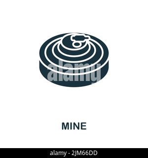 Symbol „Mine“. Monochromes Symbol für einfache Linienwaffen für Vorlagen, Webdesign und Infografiken Stock Vektor