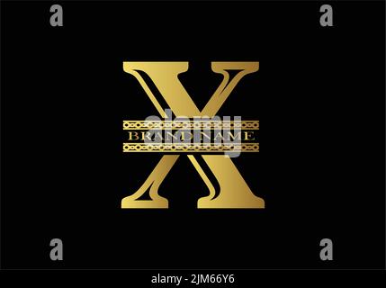 Goldene Initiale X Stock Vektor