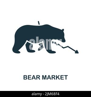Bärenmarkt-Symbol. Monochromes, einfaches Line Stock Market-Symbol für Vorlagen, Webdesign und Infografiken Stock Vektor