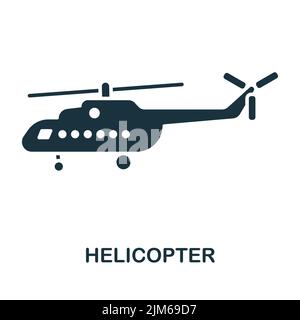 Hubschraubersymbol. Monochromes Symbol für einfache Linienwaffen für Vorlagen, Webdesign und Infografiken Stock Vektor