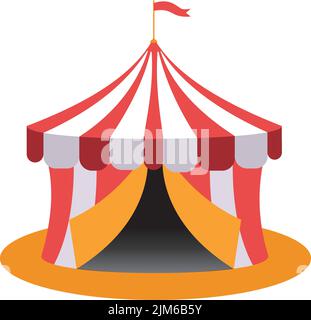 Ein Vektor des rot gestreiften Zirkuszeltes Stock Vektor