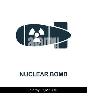 Symbol für Atombombe. Monochromes Symbol für einfache Linienwaffen für Vorlagen, Webdesign und Infografiken Stock Vektor