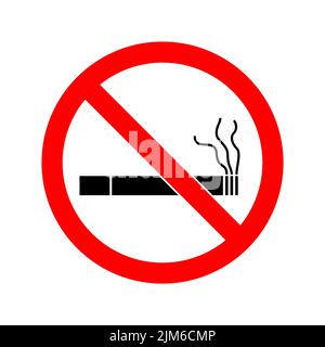 Rauchverbot auf weißem Hintergrund. Vektorgrafik. Nichtraucher-Symbol in flachem Design. Stock Vektor