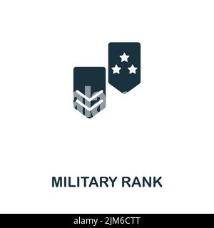 Symbol für den militärischen Rang. Monochrom Simple Line war Icon für Vorlagen, Webdesign und Infografiken Stock Vektor