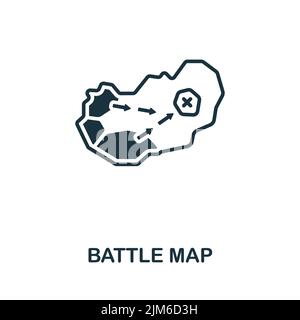 Battle Map-Symbol. Monochrom Simple Line war Icon für Vorlagen, Webdesign und Infografiken Stock Vektor