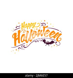 Happy Halloween Schriftzug. Ideal für Banner, Tapeten, Einladungen, Karten - Vektor-Design. Stock Vektor