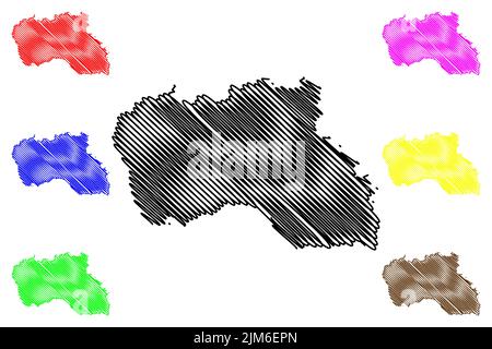 Insel Santa Maria (Azoren-Archipel, Portugal, Portugiesische Republik) Kartenvektordarstellung, Skizze Ilha die Sonneninsel-Karte Stock Vektor