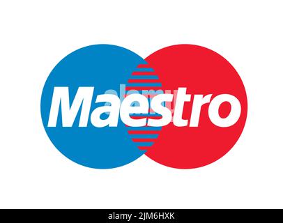 POLEN, BRESLAU - 22. JULI 2022: MAESTRO International payment System icon. Vektorversion für Websites, Anwendungen und Anwendungen in Informationen Stock Vektor