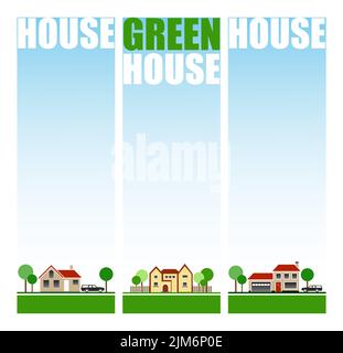 Vektorgrafik für Eco House-Banner Stock Vektor