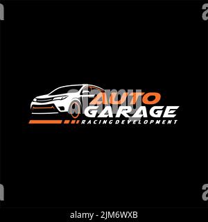 Logo für Garage, Autoteil, Zubehör, Auto-Details und Autowäsche Stock Vektor