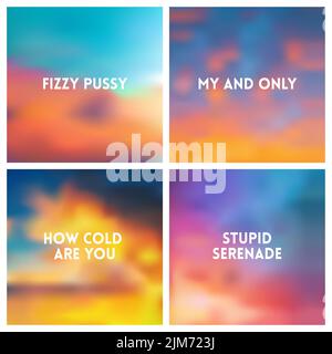 Abstract vector Bunte verschwommenen Hintergrund gesetzt. 4 Farben Stock Vektor